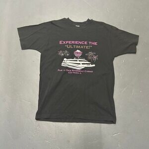 Vintage 90s single stitch riverboat casino yacht big print graphic tee tshirt